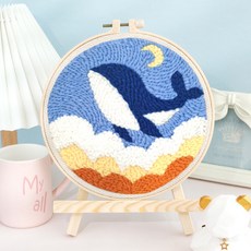 【超繪玩】戳戳繡毛綫繡針材料包 兒童學生課活動裝飾畫, 天空之歌—送戳筆+支架 （材料包）⚑⚑, 1個