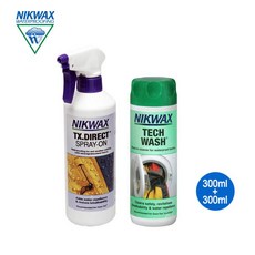 山道具屋 NIKWAX Tech Wash TX.Direct 適用Gore-Tex材質 輕鬆維護戶外機能衣物, 1個, 清洗+防潑水手噴(300+噴300ml)
