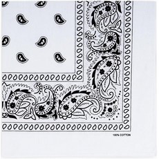 Raylarnia 반다나 여성용 다목적 면 머리띠 55.9cm22인치 페이즐리 카우보이 남성용 핑크 [호환], 화이트