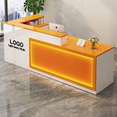 심플 현대적인 수납형 카운터데스크 사무실 업소용 인포메이션데스크, 기역자A11(1800mm)+LED조명