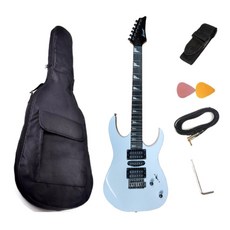 입문용 일렉기타 전자기타 일렉트릭 초보자 중급자 메탈 락 엠프, 화이트, 1개