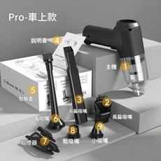 車載吸塵器 汽車吹吸兩用 手持式, 有線款 - 黑色 - 車載款, 如圖