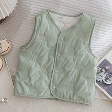 DFMEI 秋冬新款兒童棉馬甲純色男女童寶寶棉坎肩中大童外穿校服神器