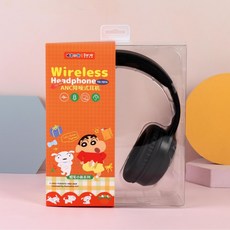 Ear sir 蠟筆小新無線耳機 ANC降噪藍牙耳機, 黑色, 頭戴式耳機