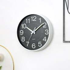 지오샵 인테리어 소품 야간 야광 무소음 벽시계 26, B타입(블랙)