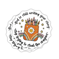 3피스 God is Still Writing Your Story 스티커 기독교 신앙 인용구 비닐 데칼 신자 청소년 성인 엄마 아빠 교회 그룹 학생 교사 친구를, 3 Inches