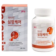 38.5 프로바이오틱스 콜라겐 아연 심장 간 영양제 펫타민 심장케어 80g, 1개, 종합영양제