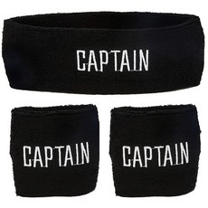 Funny Guy Mugs 캡틴 스웨트밴드 세트 (3팩: 지퍼가 달린 손목 밴드 2개 + 머리띠 1개)