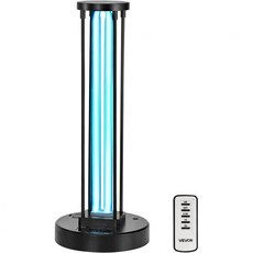 VEVOR 자외선 UV 램프 36W 오존 정화기 포함 3060120분 3단 타이머 리모컨 최대 400평방피트 방 거실 침실 호텔 학교용 UVO 조명, 38W