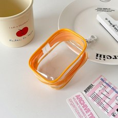 多彩選擇高透立體PVC遛娃包公仔娃娃外出展示包學生手辦曬娃包包, 橘色（含掛件）, 1個