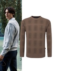 힐크릭 남성골프웨어 골프니트 헨리 체크패턴 스웨터 1HCSWFU196CME