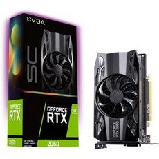 그래픽 카드 성능향상 게이밍 EVGA GeForce RTX 2060 SC 오버클럭 2.75 슬롯 익스트림 쿨 70C 06G-P4-2062-KR 6GB GDDR6, EVGA GeForce RTX 2060 SC GAMIN, 1개