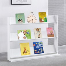 아이방 유아 3단전면책장 1200 화이트 앞표지 책꽂이 표지보이는 어린이집, 화이트 단일 1200