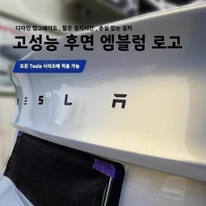테슬라로고 테슬라 호환 엠블럼 스티커 아연합금 TESLA 레터링 후면, 실버, 1개