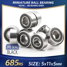 FUSHI 685 ZZ 베어링 5x11x5mm 10Pcs 685ZZ RS 2RS 685오픈 핸드피스 비디오 카드용 모터용 고속, 01 10 개, 04 685rs Black, 01 10개