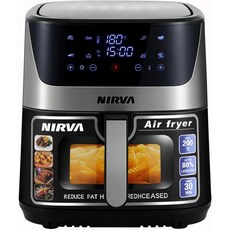 Nirva 핫 에어 프라이어 8.5 L Oil-Free 1700 W 라지 Airfryer 로스팅 베이킹 Fry 논스틱 코팅 식기세척기 안전 Basket Viewing, Nirva 핫 에어 프라이어 8.5 L, Oil-Fre