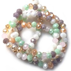 Bead 크리스탈 4mm 론델비즈 한세트 2줄 컬러선택, 믹스민트브라운