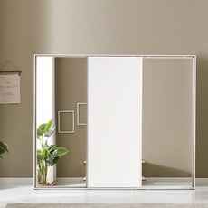 국내제작 직접배송 키높이 무광 클래시 2430mm 슬라이딩 옷장, 03) 은경2개+무광 화이트1개