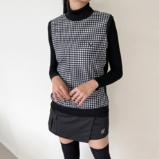 179st.w 2L-DMJG 1025 여자골프웨어 반목폴라 패턴니트조끼