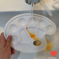 미술 물통 물감 소분 손 걸이형 아크릴 미니 파레트 팔렛트