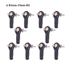 RC 보트비행기트럭버기 크롤러 자동차용 나사가 있는 10개 플라스틱 M2M3 로드 엔드볼, A 2mm L19mm M2