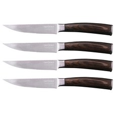 TOPCHEF 다이내스티 스테이크 월넛 핸들 나이프, 혼합 색상, 4개