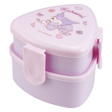 스케이터 세모 2단 휴대용기 500ml + 포크 ONWT1AG, 산리오퍼플, 1개