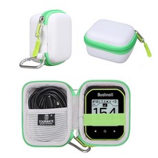 부시넬 레인지파인더와 호환 투어메이트 골프 GPS 보관 케이스 웨어러블4U용 여행용 레인지파인더 상자오렌지 옐로우, White G en, 1개, PU, 화이트 + 그린