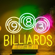 Grrmi 그르미 빌리어드 LED 네온사인 벽장식 조명 16.9x11.8인치