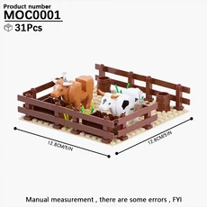 무시 모크 시리즈 풍경 농장 돼지 개 채소밭 블록 DIY 조립 어린이 장난감 선물, 21 MOC0001