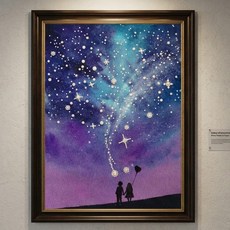 호인트 DIY 진주 보석십자수 명화그리기 30x40cm, 1개, 05별빛산책