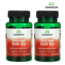 (1+1)Swanson 100% Krill Oil 스완슨 퓨어 크릴 오일, 30정, 1개
