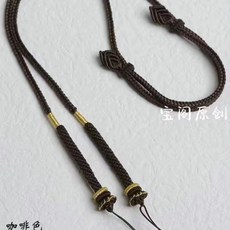 鎖骨鏈繩 手工編織掛繩 蜜蠟松石吊墜 天珠轉運珠 男女款項鍊繩, 咖啡色,粗款, 1個