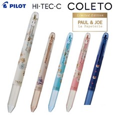 PILOT百樂 HI-TEC-C PAUL&JOE聯名限定四色筆管筆芯(全52款)｜精緻書寫、色彩豐富、時尚設計, 1個, 01.象牙白菊花