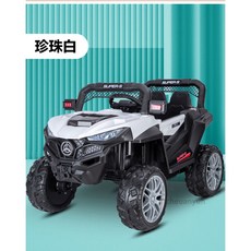 淘氣寶貝兒童四驅電動吉普車1045 可搖擺可遙控 兒童越野車 前後避震, 白色, 1個