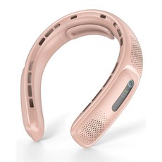 Jkjoy 휴대용 넥 팬 블레이드리스 4개 4000mAh 배터리 작동 USB 충전식 용 360 쿨링 핸즈 프리 3단 속도 LED 디스플레이 사무실 여행 선물용 웨어러블, Pink