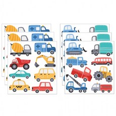 방수 자동차 중장비등 벽 스티커 데칼 48pcs, 1세트, 혼합(S2304) 48매