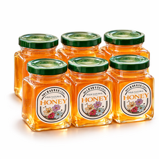 전철우 100% 야생 전연꿀 대용량 자연산 꿀 벌꿀 야생꿀 6병, 250g, 6개