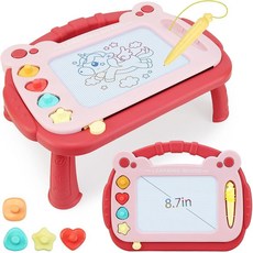 HCFJEH 자석 드로잉 보드 스케치 낙서 보드 패드 장난감 만 1-3세 유아를 위한 교육용 학습 아기 어린이 남아 여아용 1 2 3세 생일 선물 (레드), 핑크 & 레드