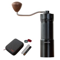 하스타야 T1 커피 그라인더 휴대용 수동 핸드밀 캠핑 원두분쇄기 홈카페 머신, 블랙, 레드+그레이, 풀세트