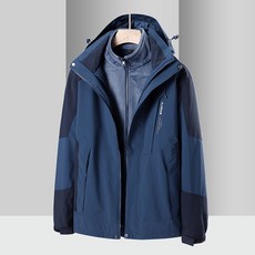 LARGE STORE 禦寒加厚連帽防風防水衝鋒外套 男生連帽防風外套 衝鋒衣(H1818)