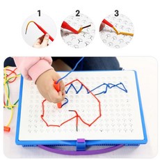 3세유아교구 막대바늘 쏙쏙 쉬운실꿰기 보드 키즈카페, 1개