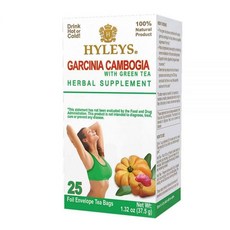 하이리스 차 가르시니아 캄보지아 녹차 크랜베리 맛 티백 25개 6팩 총 HYLEYS, 녹차와 함께한 오리지널, 25개 (12팩)