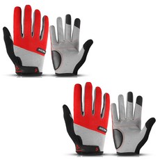 주원 굿라이프 라이딩장갑 2종세트, (레드+레드)