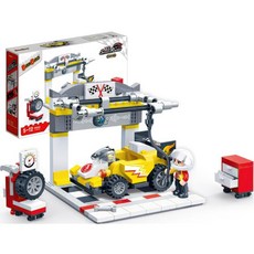 키즈 아기 조립 블럭 타이어 검사장 풀백모터 블록 장난감 남아 교구, 1개