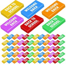 Dunzoom 100 Pcs Back to School Erasers Bulk Welcome Back Pencil Erasers for Kids Fun Inspirational