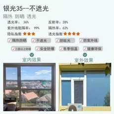 단방향 그라데이션 필름 시트지 원형 유리, H. 실버 라이트 35 단열 필름