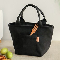 까사라이프 캔버스 보냉 에코백, 블랙, 1개