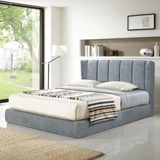 WG-르망 리빙스타 SS 벨벳 침대프레임/매트별매, 그레이