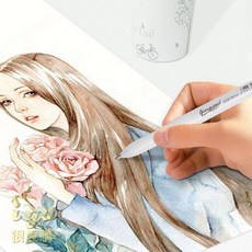 Giorgione 白色高光筆 0.8mm筆尖 繪畫勾勒描邊 美術專用, 白色磨砂